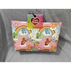 NEW Care Bears Pink Travel Pouch - Rainbows Hearts Star & All the Bears READ